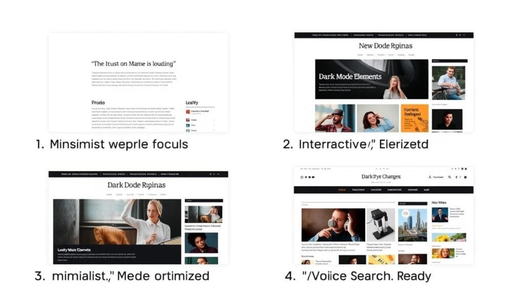 2025 Blog Design Examples - collage of modern blog layouts with text captions 2025 Blog Design Examples - collage of modern blog layouts with text captions