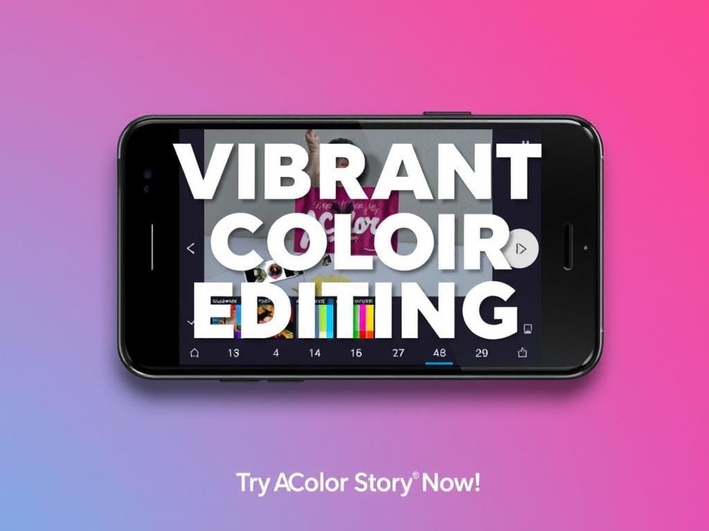 A Color Story app interface showing vibrant filter options A Color Story app interface showing vibrant filter options