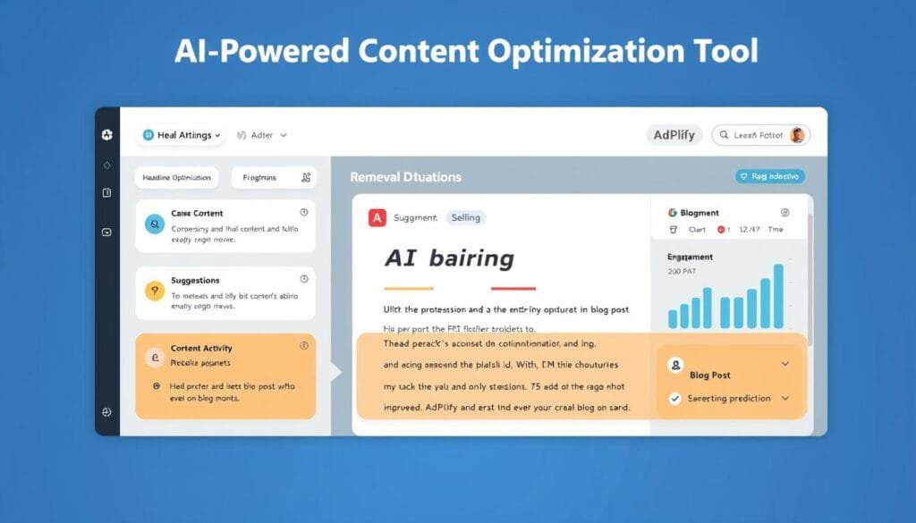 AdPlify's AI-powered content optimization tool interface AdPlify's AI-powered content optimization tool interface