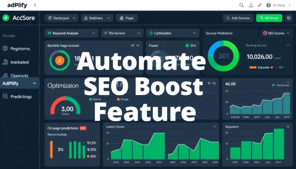 AdPlify's automatic SEO boost feature interface AdPlify's automatic SEO boost feature interface