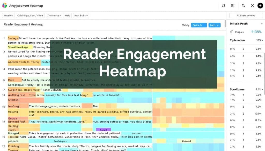 AdPlify's reader engagement heatmap showing content interaction AdPlify's reader engagement heatmap showing content interaction