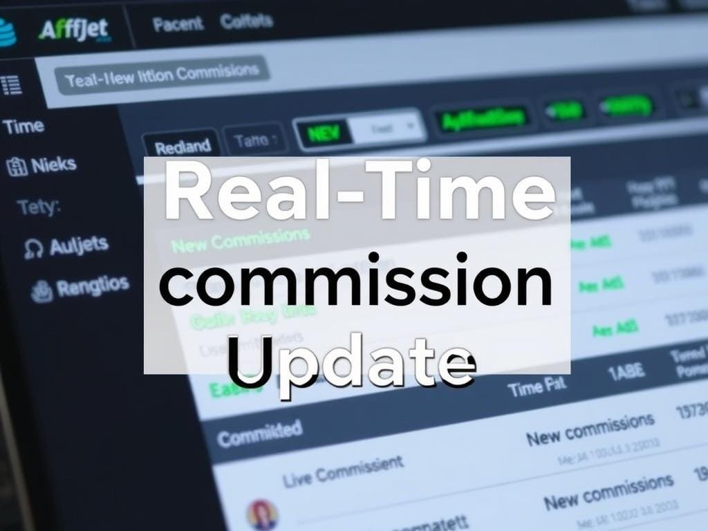 AffJet real-time commission updates feature showing live data AffJet real-time commission updates feature showing live data