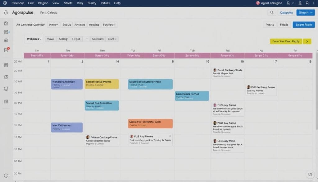Agorapulse content scheduling calendar interface Agorapulse content scheduling calendar interface