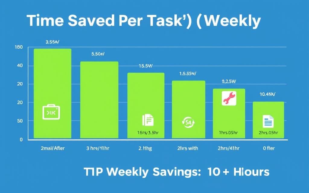 Bar chart showing time saved per task with the toolkit Bar chart showing time saved per task with the toolkit