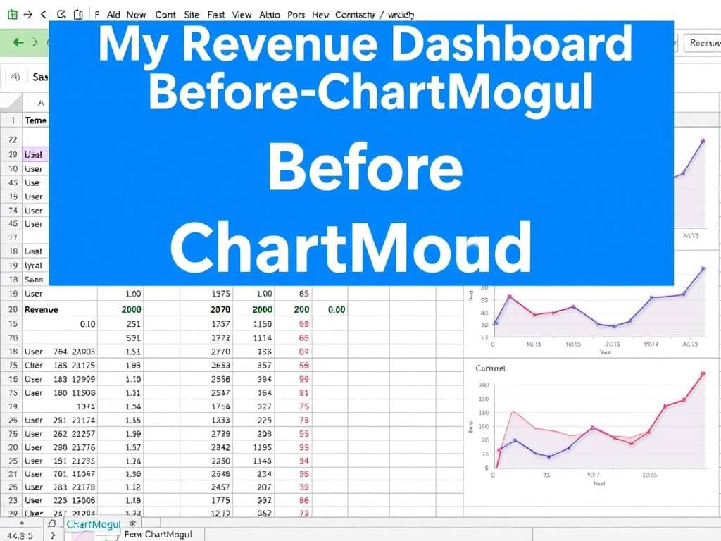 Basic spreadsheet showing limited revenue data before using ChartMogul