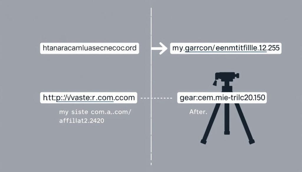 Before and after of physical product affiliate link transformation Before and after of physical product affiliate link transformation