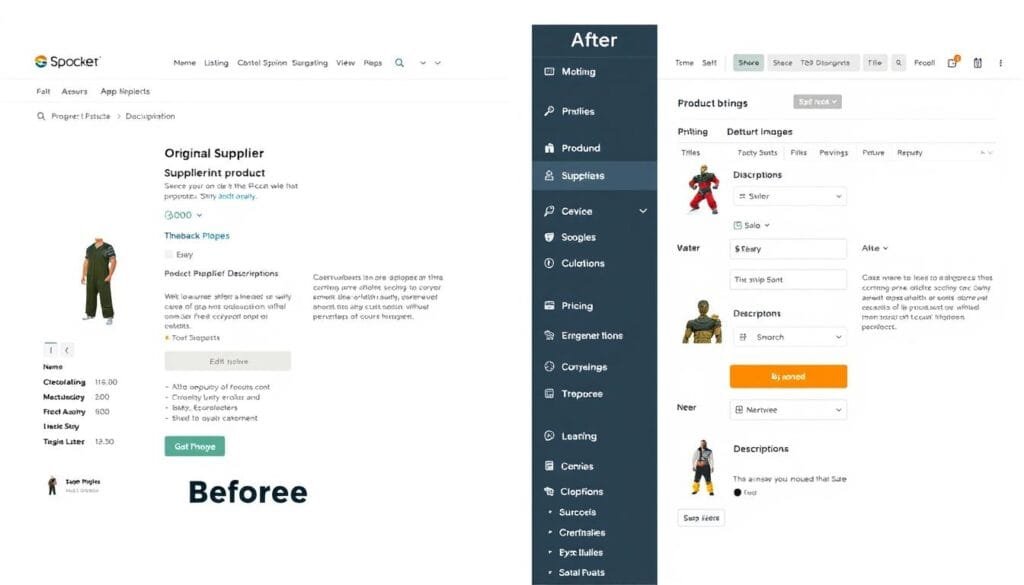 Before and after product customization in Spocket Before and after product customization in Spocket