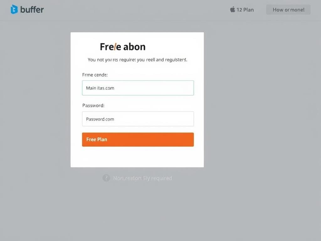 Buffer signup page showing the free plan option Buffer signup page showing the free plan option