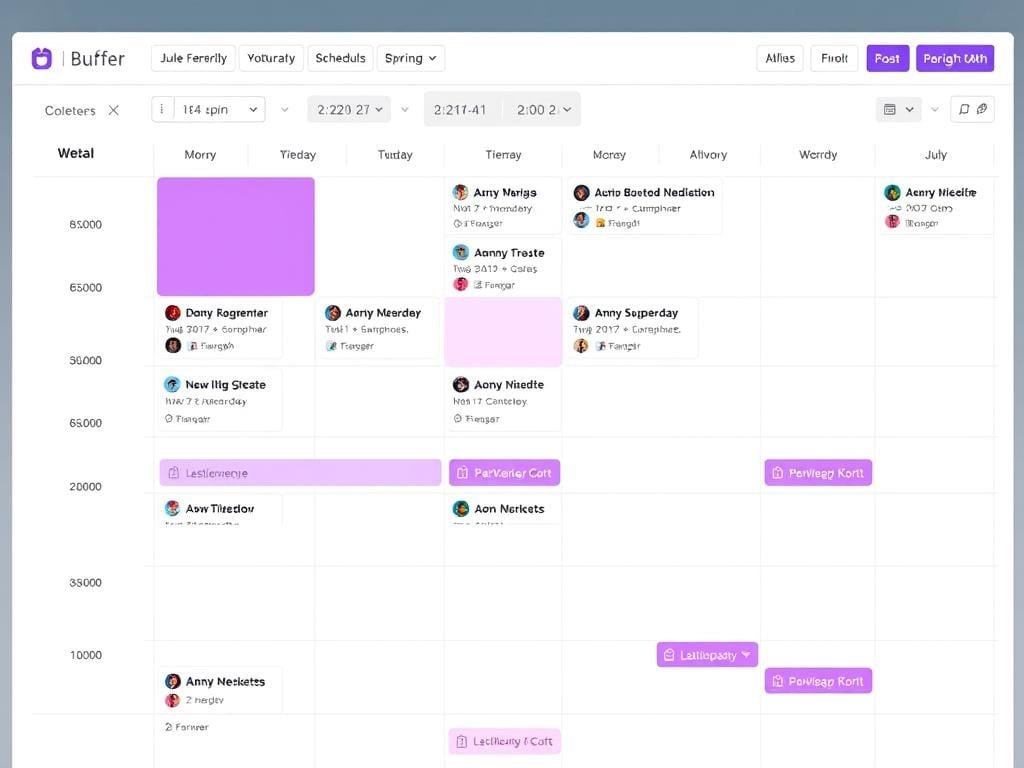 Buffer's content scheduling calendar view Buffer's content scheduling calendar view