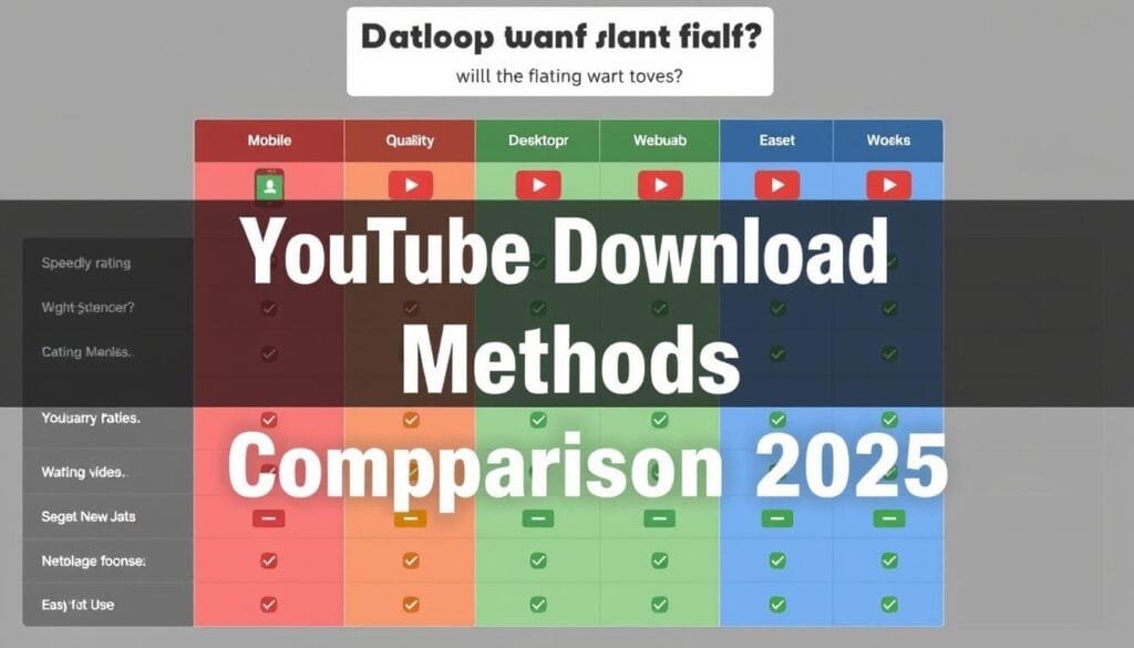 Comparison of YouTube download methods Comparison of YouTube download methods