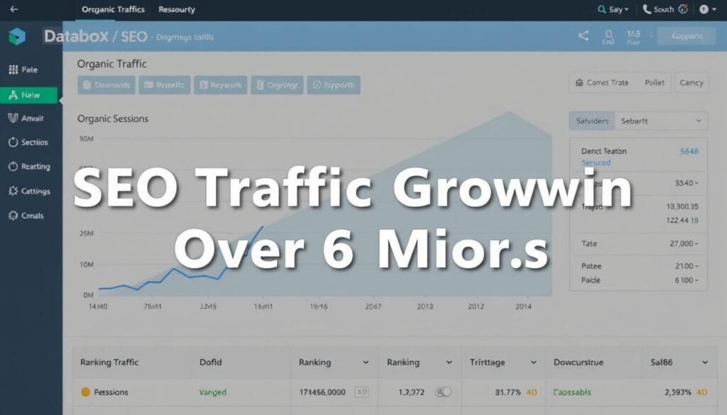 Databox SEO dashboard showing traffic growth over 6 months Databox SEO dashboard showing traffic growth over 6 months