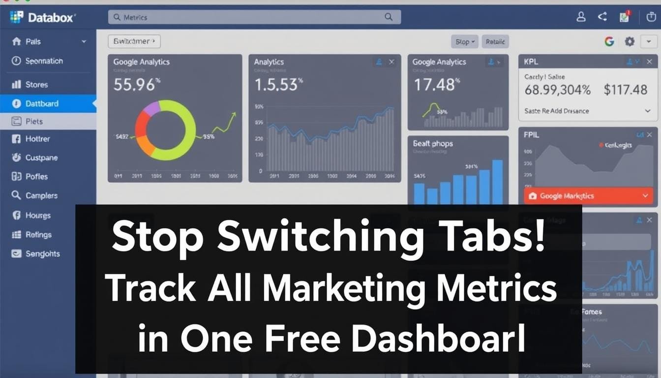 Databox marketing metrics dashboard showing multiple data sources in one view
