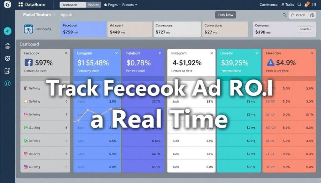 Databox social media ROI dashboard showing performance metrics Databox social media ROI dashboard showing performance metrics