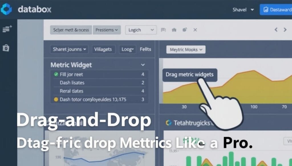 Databox's drag-and-drop dashboard builder interface Databox's drag-and-drop dashboard builder interface