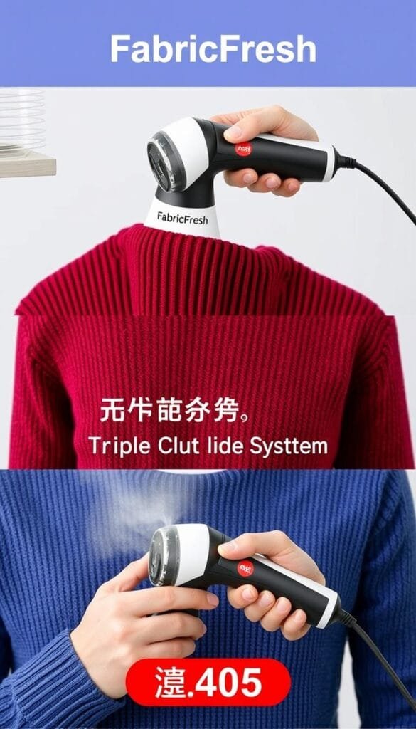 FabricFresh Electric Lint Remover removing lint from clothing FabricFresh Electric Lint Remover removing lint from clothing