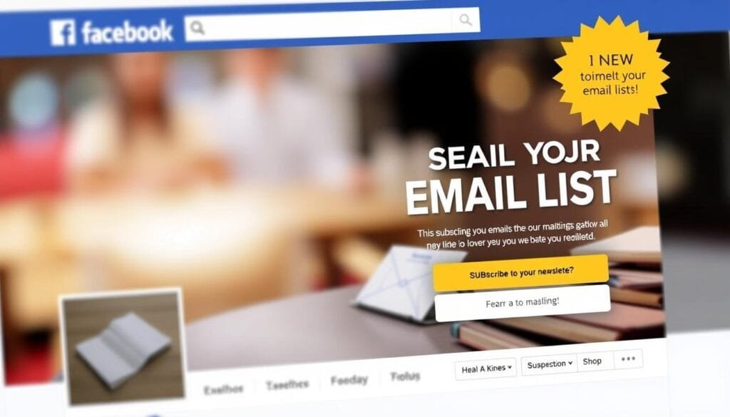 Facebook ad promoting email signup with Mailchimp Facebook ad promoting email signup with Mailchimp
