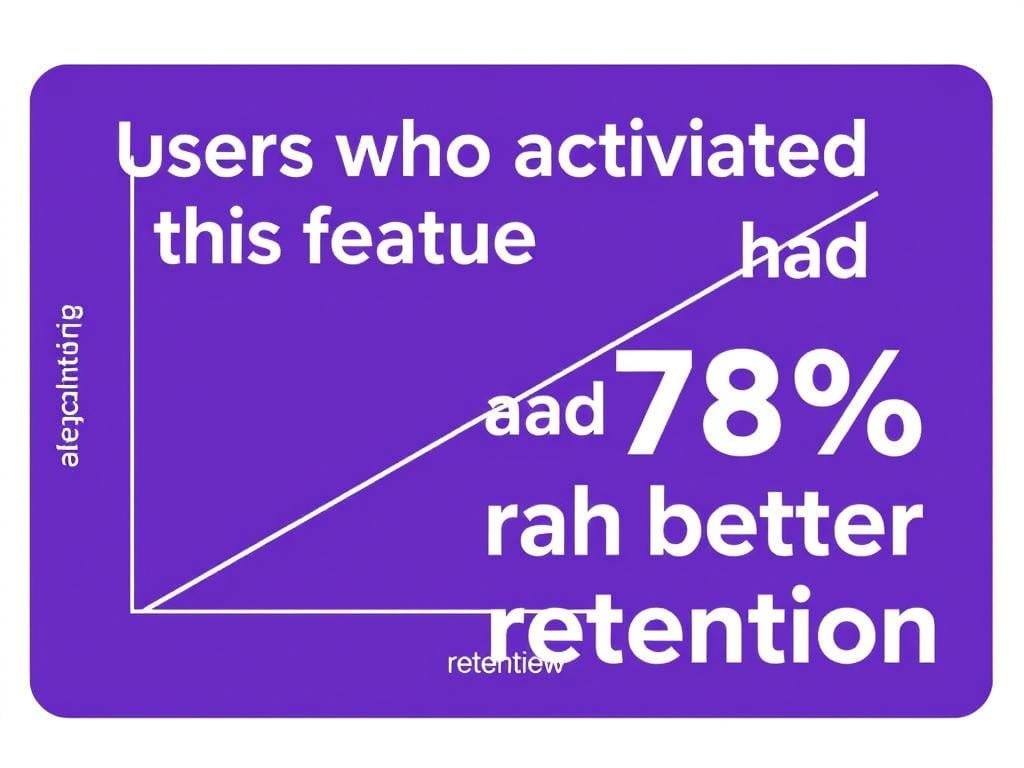 Graph showing correlation between feature usage and retention rates Graph showing correlation between feature usage and retention rates