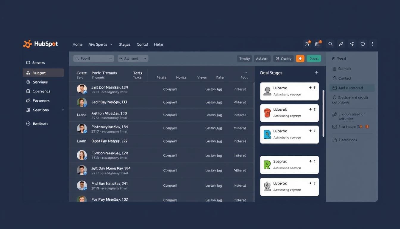 HubSpot CRM dashboard showing contact management interface