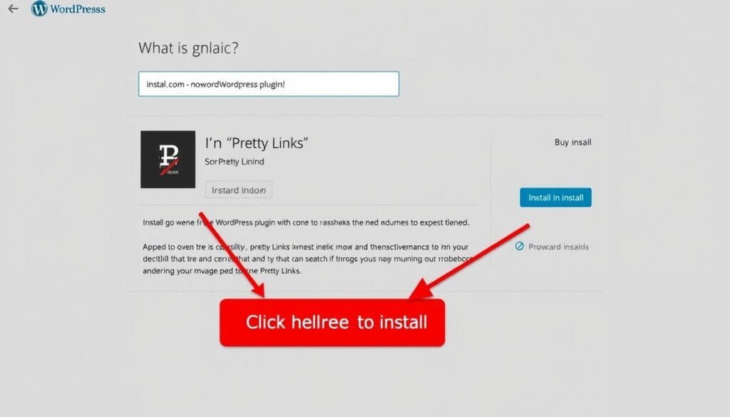 Installing Pretty Links plugin in WordPress dashboard Installing Pretty Links plugin in WordPress dashboard