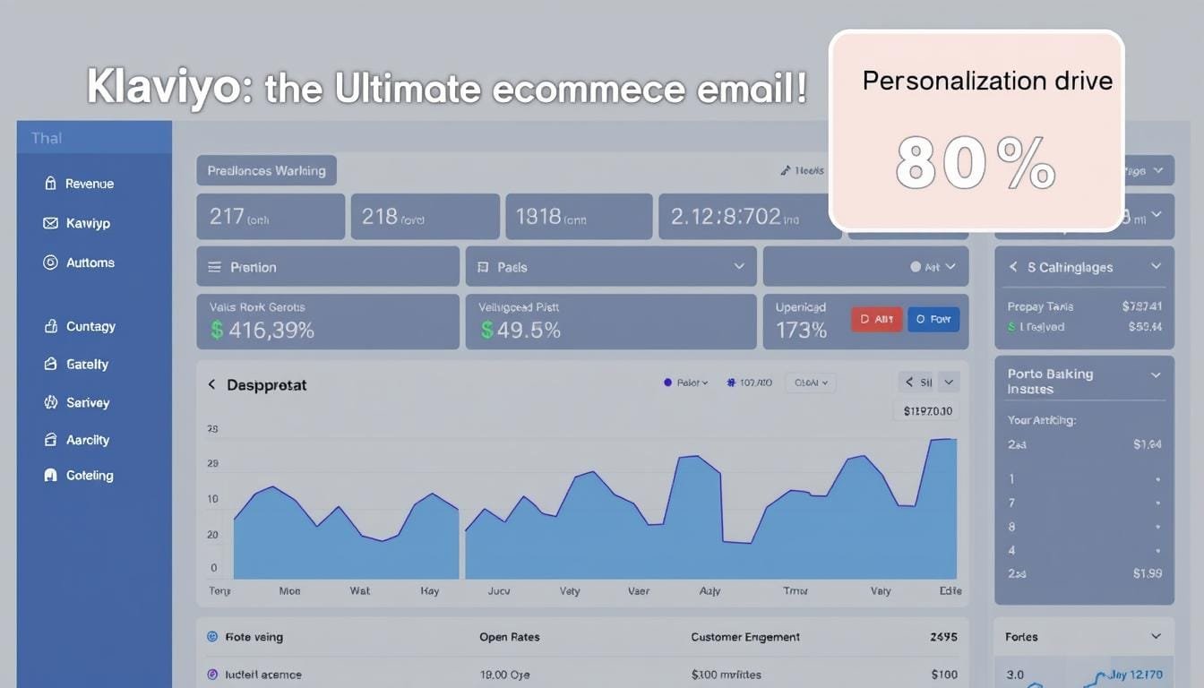 Klaviyo for eCommerce dashboard showing email marketing performance metrics