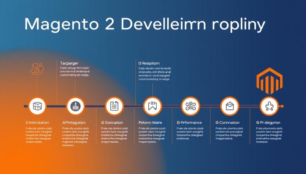 Magento 2 Development Roadmap showing progression from setup to advanced customization Magento 2 Development Roadmap showing progression from setup to advanced customization