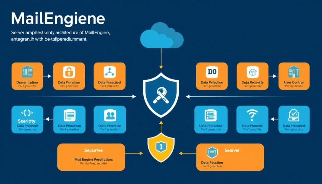 MailEngine server architecture and security features diagram MailEngine server architecture and security features diagram
