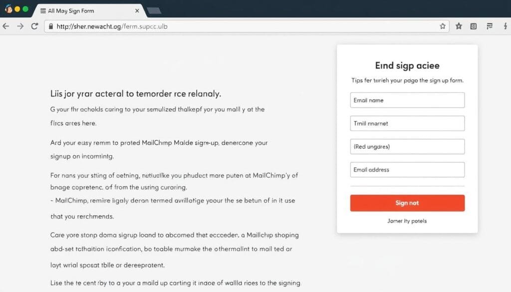 Mailchimp signup form embedded on a website Mailchimp signup form embedded on a website