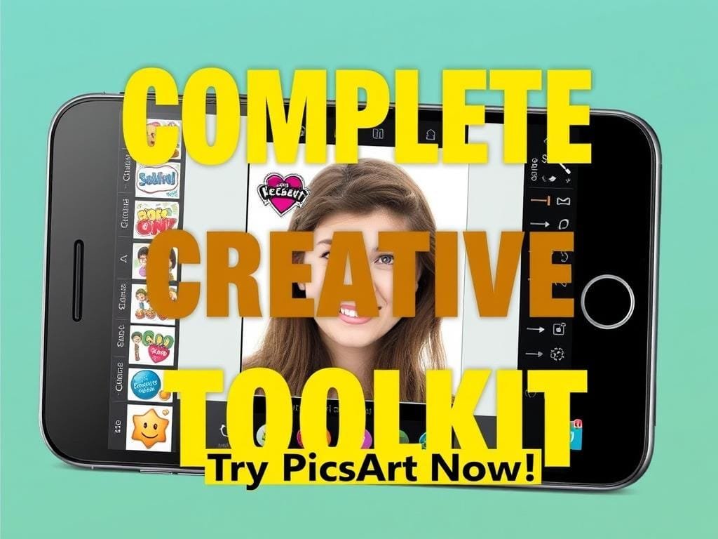 PicsArt app interface showing photo editing and creative tools PicsArt app interface showing photo editing and creative tools