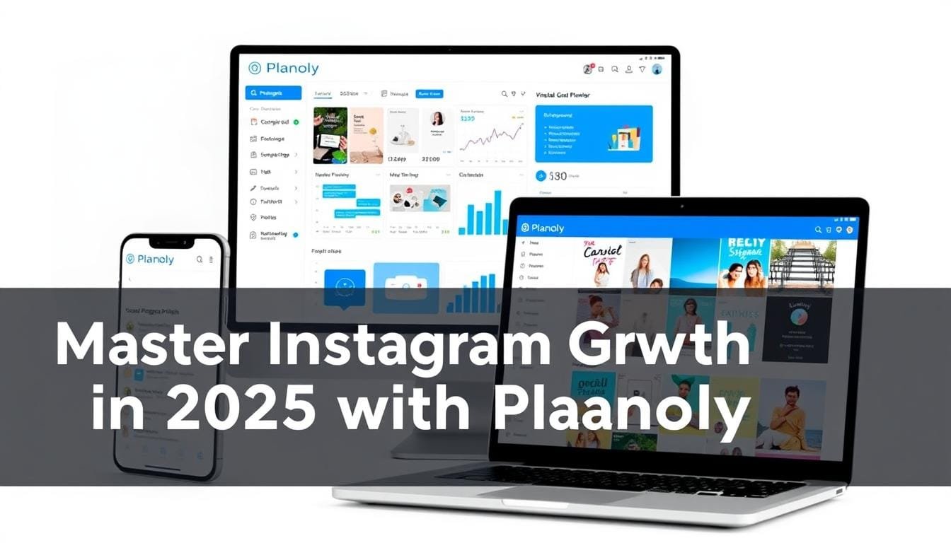 Planoly dashboard showing Instagram growth features for 2025