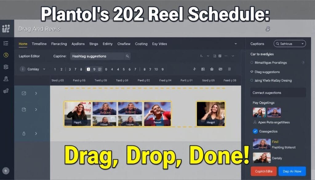 Planoly's 2025 Reels scheduler interface Planoly's 2025 Reels scheduler interface