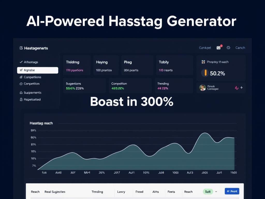 Planoly's AI hashtag generator showing performance metrics Planoly's AI hashtag generator showing performance metrics