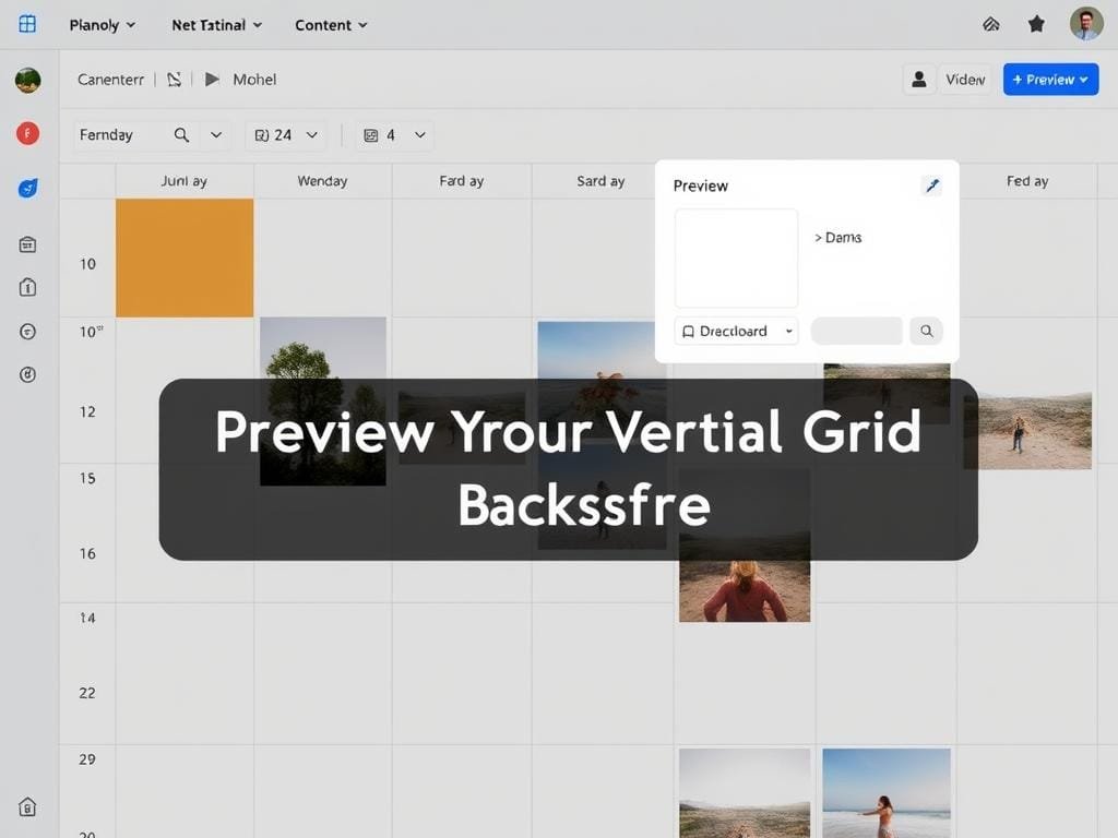 Planoly's updated interface showing the new vertical grid format Planoly's updated interface showing the new vertical grid format