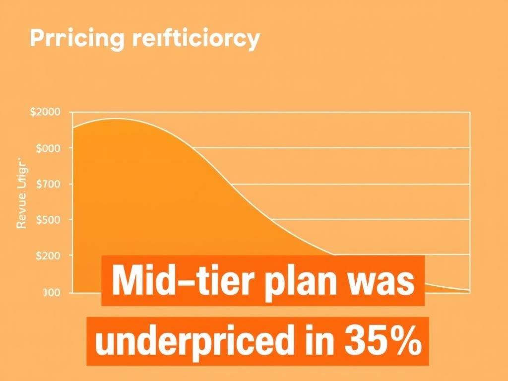 Pricing analysis showing underpriced mid-tier plan Pricing analysis showing underpriced mid-tier plan