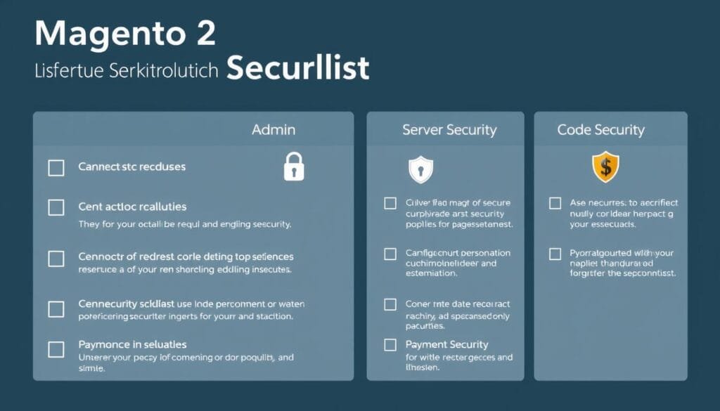 Security Checklist for Magento 2 showing key security measures Security Checklist for Magento 2 showing key security measures