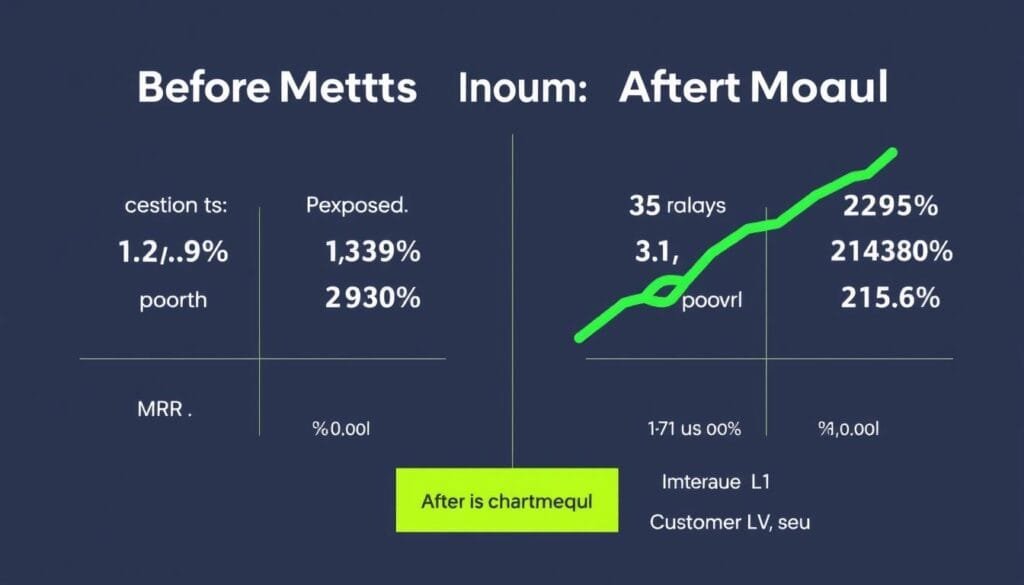 Side-by-side comparison of business metrics before and after ChartMogul Side-by-side comparison of business metrics before and after ChartMogul