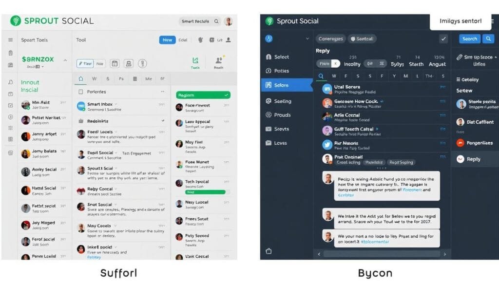 Social media engagement interfaces for Sprout Social vs Buffer Social media engagement interfaces for Sprout Social vs Buffer