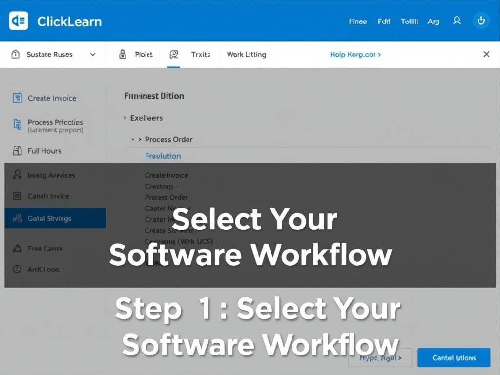 Step 1: Select Your Software Workflow in ClickLearn Step 1: Select Your Software Workflow in ClickLearn