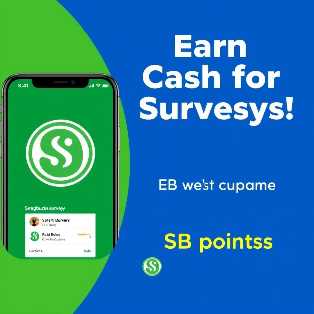 Swagbucks app logo and interface showing survey options Swagbucks app logo and interface showing survey options