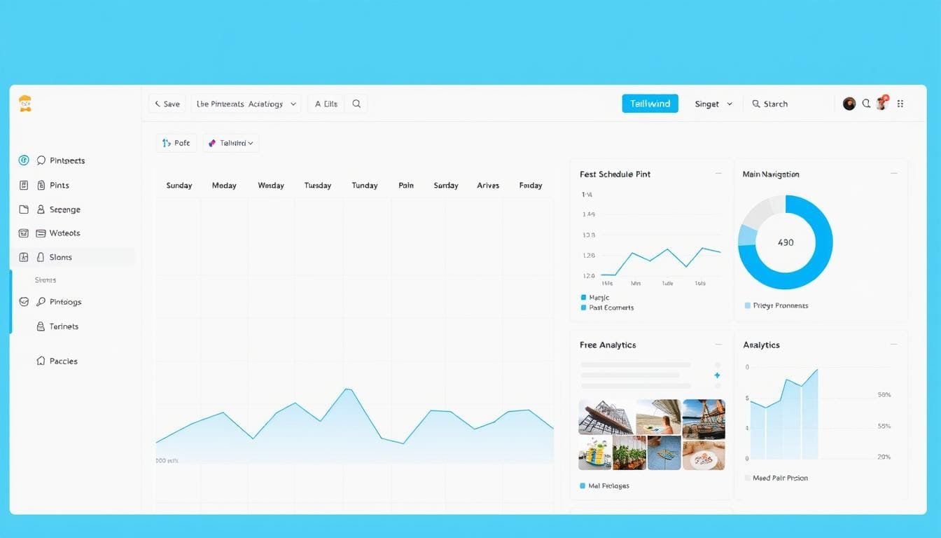 Tailwind Pinterest tool dashboard showing scheduled pins and analytics