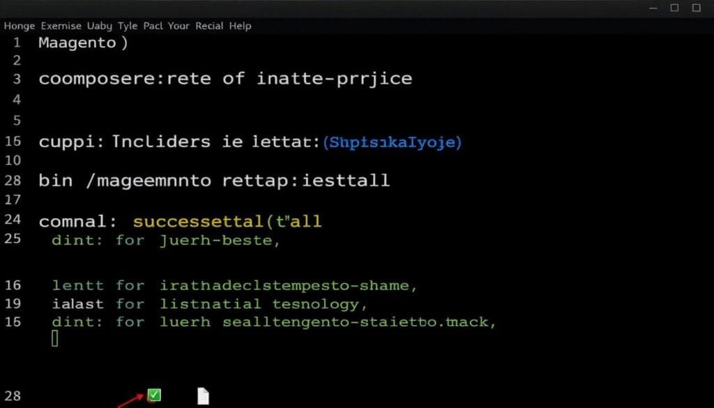 Terminal Screenshot showing Magento 2 Installation Command execution Terminal Screenshot showing Magento 2 Installation Command execution