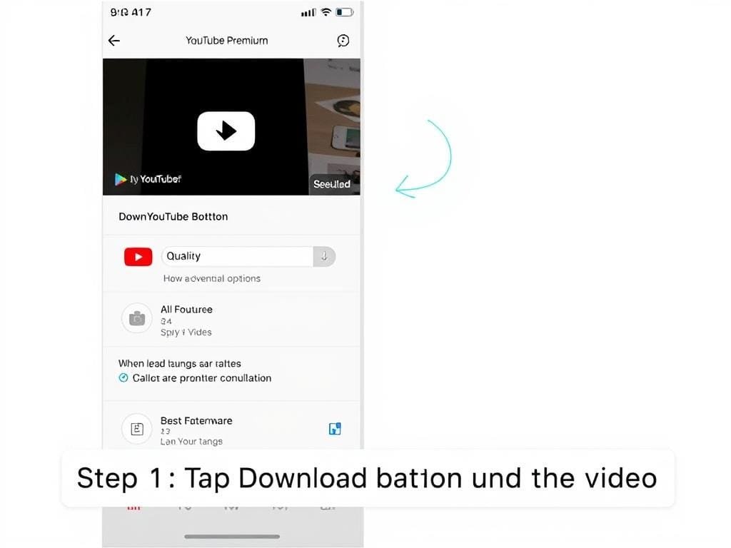 YouTube Premium download interface on iPhone YouTube Premium download interface on iPhone